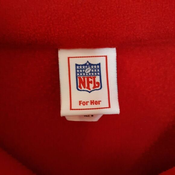 NFL for Her Tampa Bay Women's Medium Red 1/4 Zipper Fleece Pullover Top Jacket - Picture 4 of 6